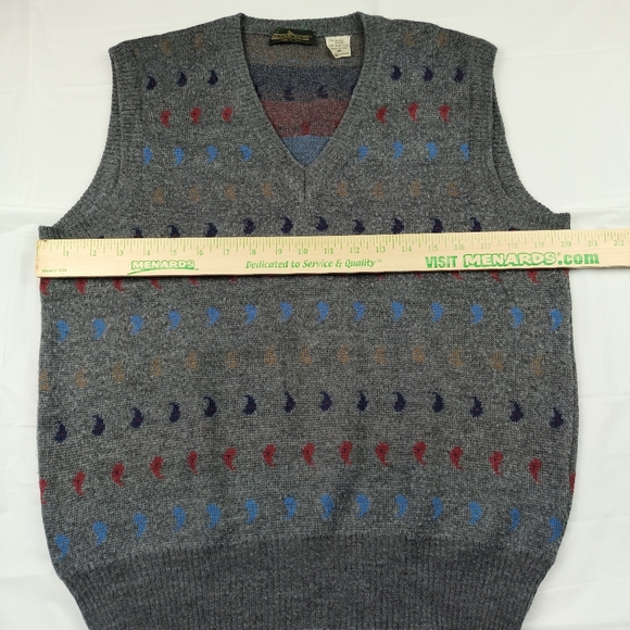 Boundary Waters Sweater Vest Mens Medium 45% Wool Pullover Made in Italy Vintage - Picture 6 of 10